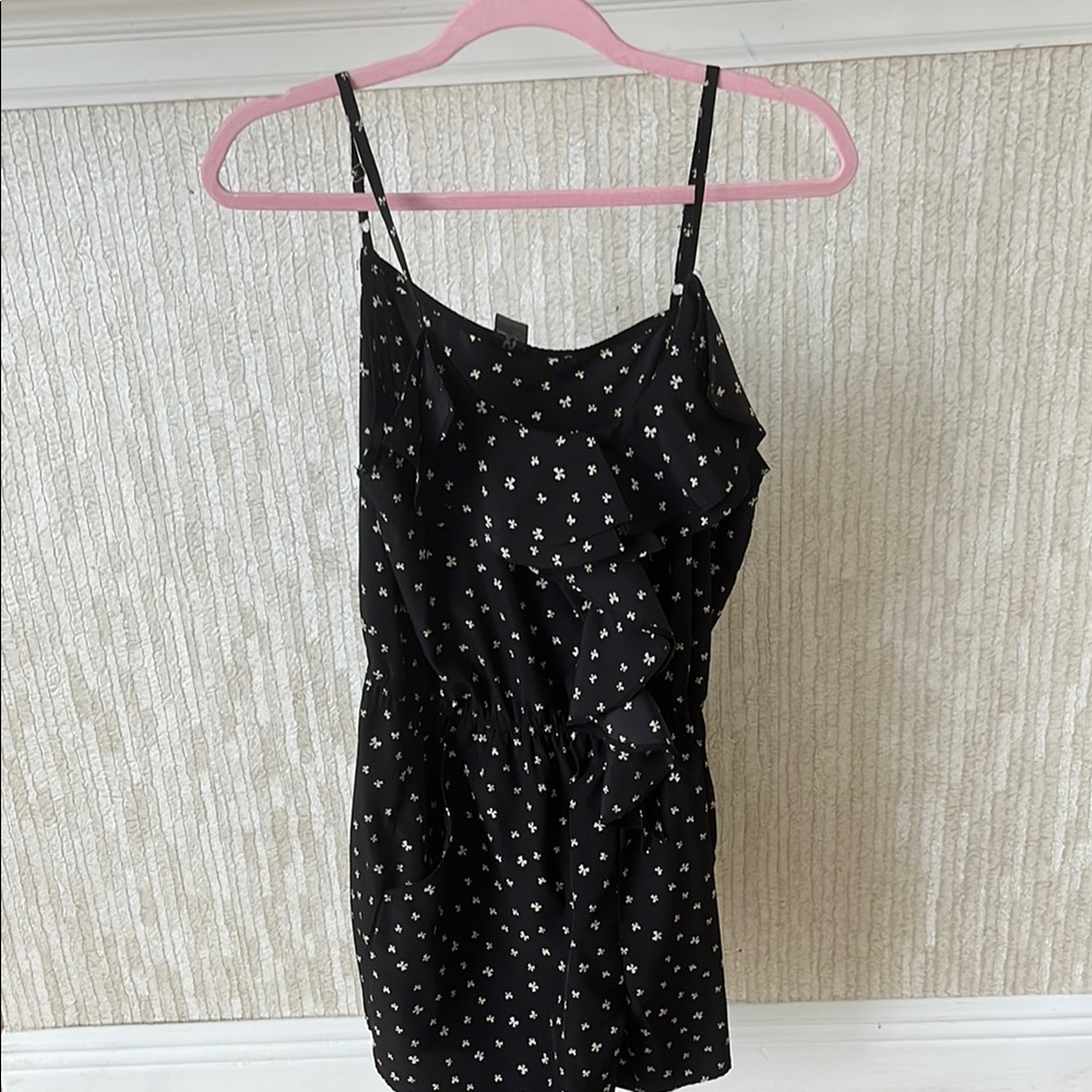 Black Ruffle Bow Romper